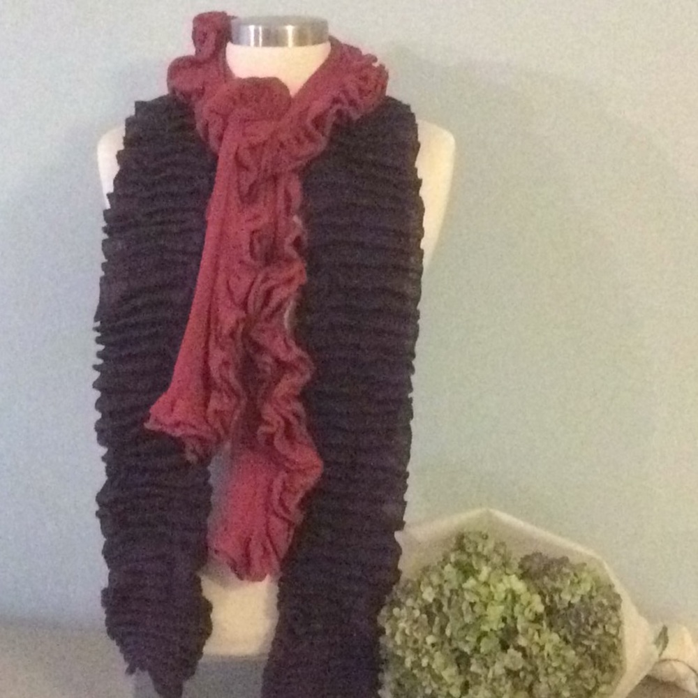 Two Ruffled Fashion Scarves
